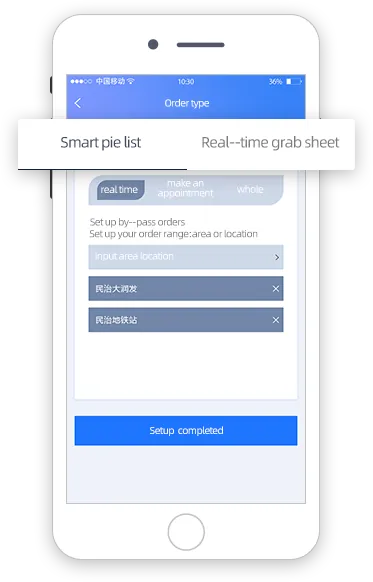 Driver app screen where dispatch mode and order scope are set
