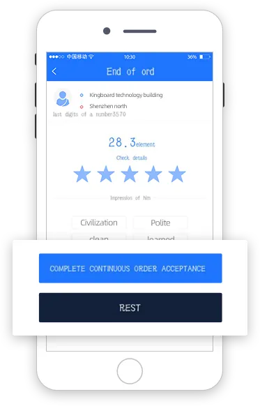 Completed trip summary for the driver